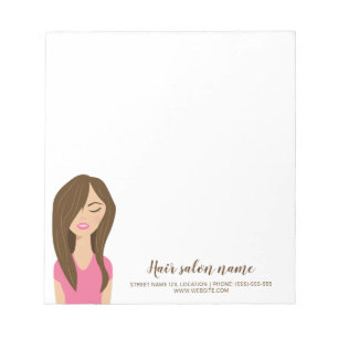 Bloc-note Illustration de femme aux cheveux bruns Salon de c