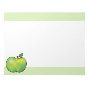 Bloc-note Illustration de fruits de pomme de dessin vert