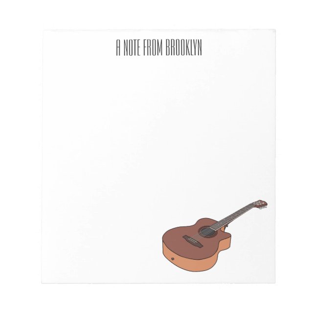 Bloc-note Illustration de guitare acoustique (Devant)