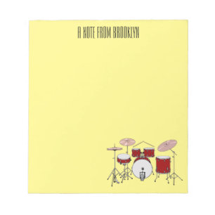 Bloc-note Illustration de kit de batterie
