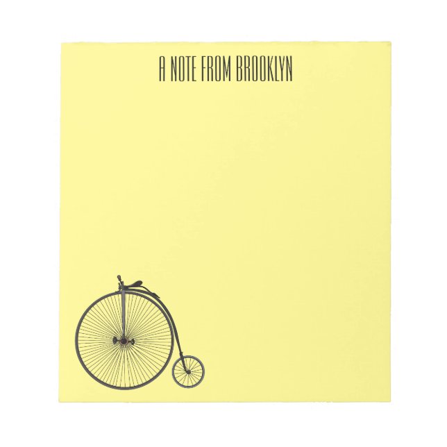 Bloc-note Illustration de la bande dessinée de vélo à grande (Devant)