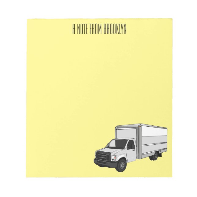 Bloc-note Illustration de la caricature du camion-boîte (Devant)
