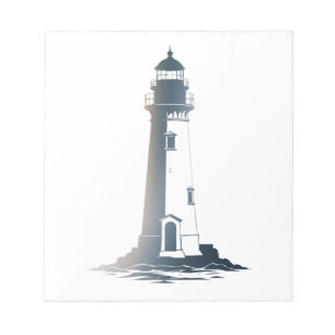 Bloc-note Illustration de la mer du phare Style silhouette