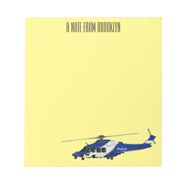 Bloc-note Illustration de l'hélicoptère de police (Devant)