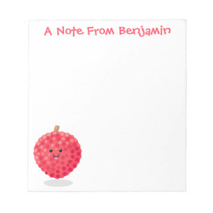 Bloc-note Illustration de litchee rose mignon