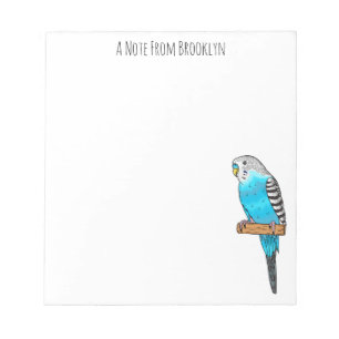 Bloc-note Illustration de l'oiseau bleu budgerigar