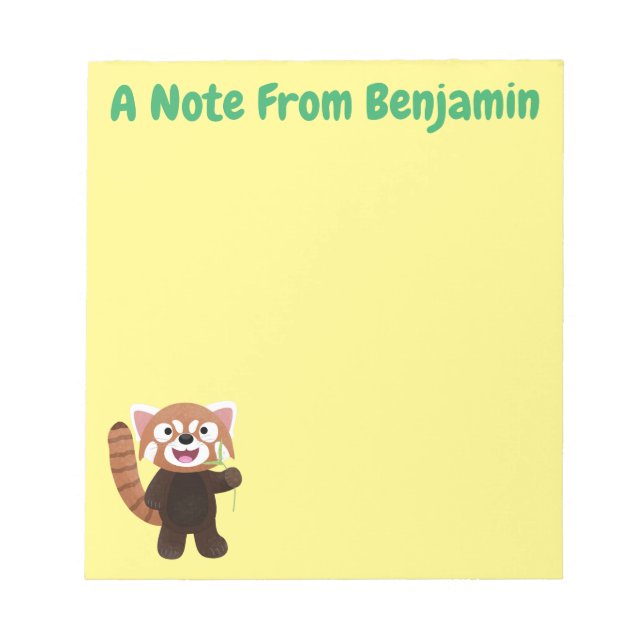 Bloc-note Illustration de panda rouge mignon (Devant)