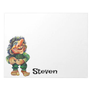 Bloc-note Illustration de troll drôle scandinave aquarelle