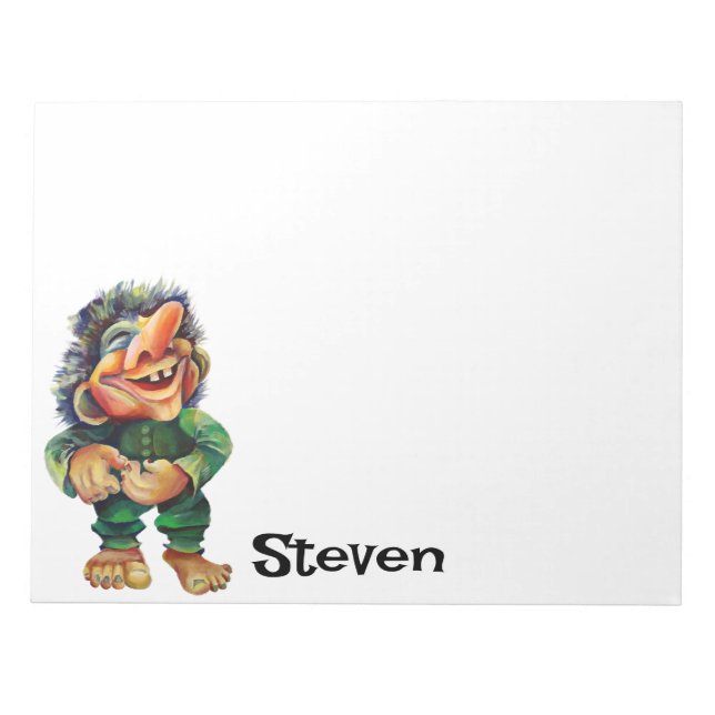 Bloc-note Illustration de troll drôle scandinave aquarelle (Devant)