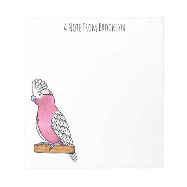 Bloc-note Illustration d'oiseau de Galah (Devant)