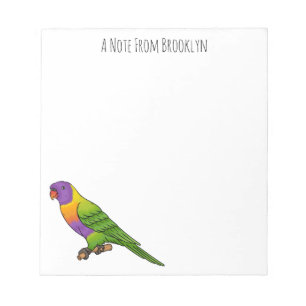 Bloc-note Illustration d'oiseau de lorikeet arc-en-ciel