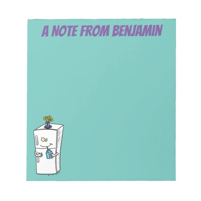 Bloc-note Illustration drôle de réfrigérateur (Devant)