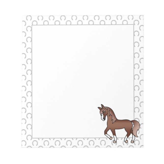 Bloc-note Illustration du dessin animé du Cheval Trotting de (Devant)