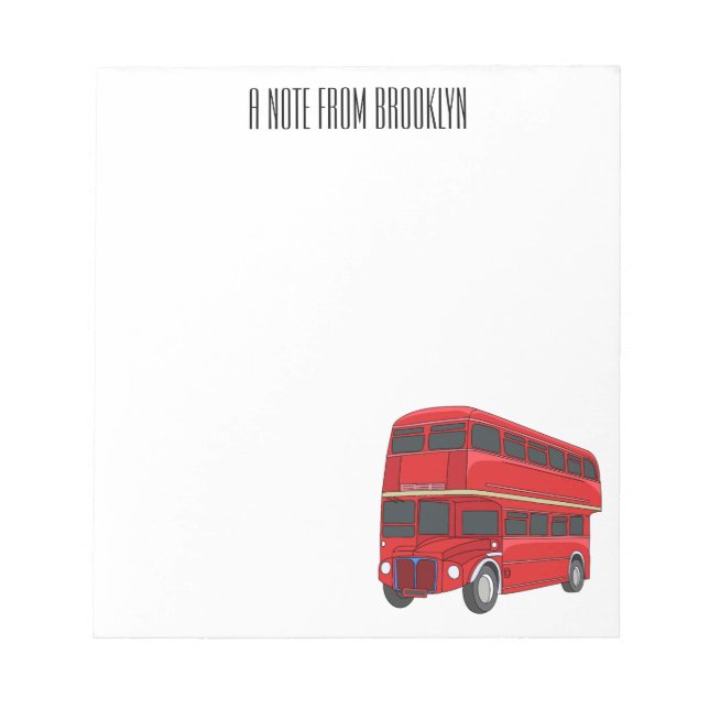 Bloc-note Illustration d'un bus à deux étages (Devant)