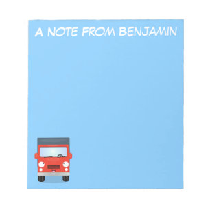 Bloc-note Illustration d'un camion kawaii rouge mou