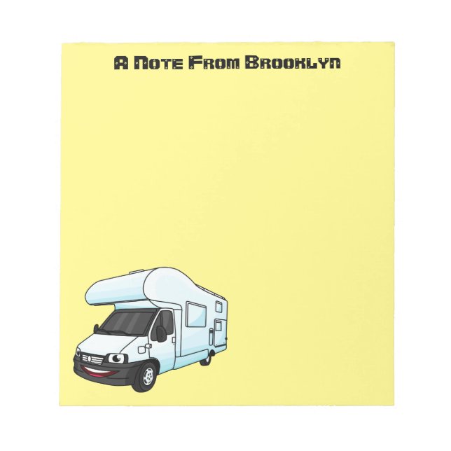 Bloc-note Illustration d'un campervan heureux (Devant)