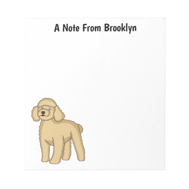 Bloc-note Illustration d'un caniche brun joyeux (Devant)