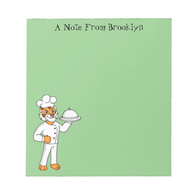 Bloc-note Illustration d'un chef tigre drôle et mignon (Devant)