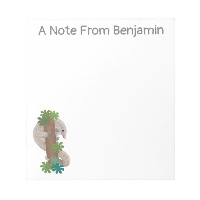 Bloc-note Illustration d'une anteure de pangolin mignonne (Devant)
