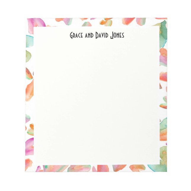 Bloc-note Illustration florale en bleu et blanc frappant (Devant)