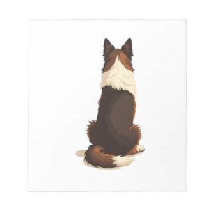 Bloc-note Illustration vintage de Border Collie vu de dos