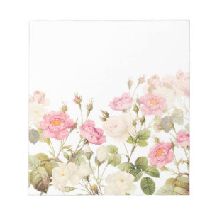 Bloc-note Illustration vintage de pré de roses de sépia ro