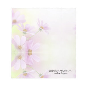 Bloc-note Image personnalisé & Fleurs roses aquarelle