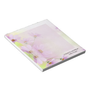 Bloc-note Image personnalisée et aquarelle de fleur rose