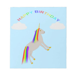 Bloc-note Imaginaire Anniversaire Unicorne arc-en-ciel et nu