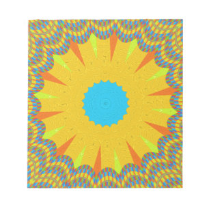 Bloc-note Impression Cyan et Gold Mandala Art