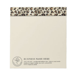 Bloc-note Impression d'animal léopard avec logo de l'entrepr
