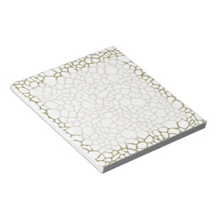 Bloc-note Impression de girafe blanche or