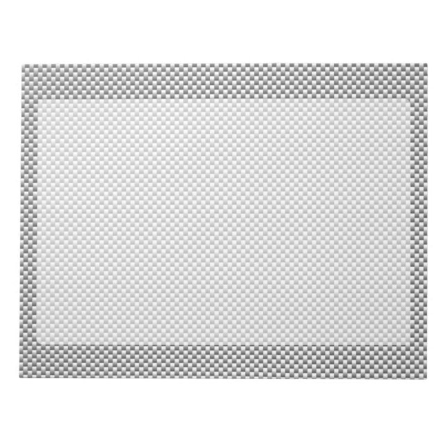 Bloc-note Impression de type fibre de carbone argenté (Devant)