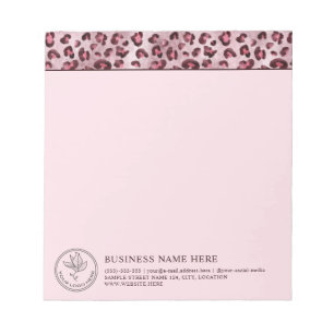 Bloc-note Impression léopard rose avec votre logo et informa