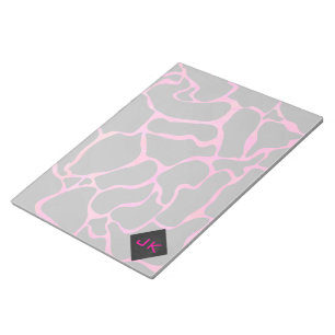 Bloc-note Imprimé girafe rose vif et noir