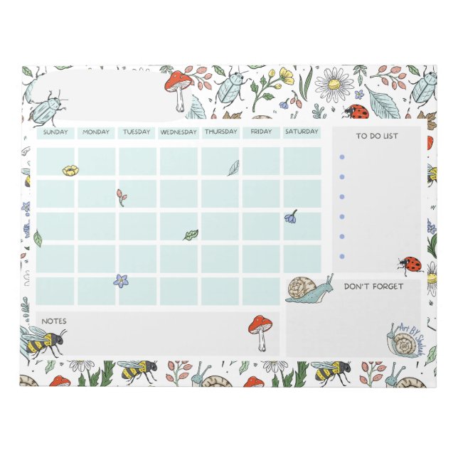 Bloc-note In the Garden Open Dated Desk Calendar Notepad (Devant)