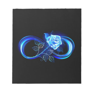 Bloc-note Infini lumineux avec rose bleue