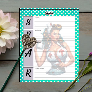 Bloc-note Infirmière béni Pinup_ Modèle SBAR