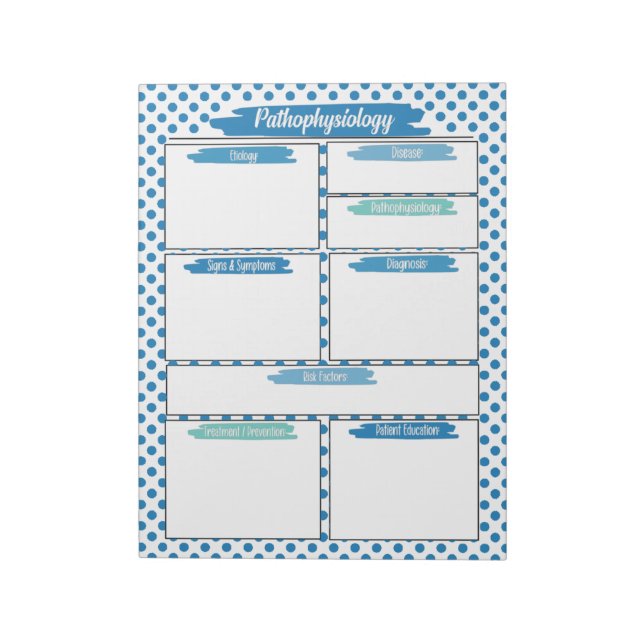 Bloc-note Infirmière bleue - Modèle de pathophysiologie (Tourné)
