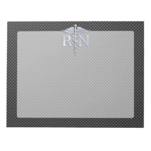 Bloc-note Infirmière inscrite RN Silver Caduceus Snakes