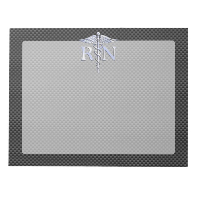 Bloc-note Infirmière inscrite RN Silver Caduceus Snakes (Devant)