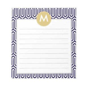 Bloc-note Initiale abstraite de monogramme de motif en
