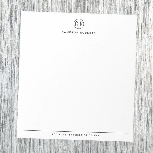 Bloc-note Initiales de monogramme minimes modernes monogramm (Créateur téléchargé)