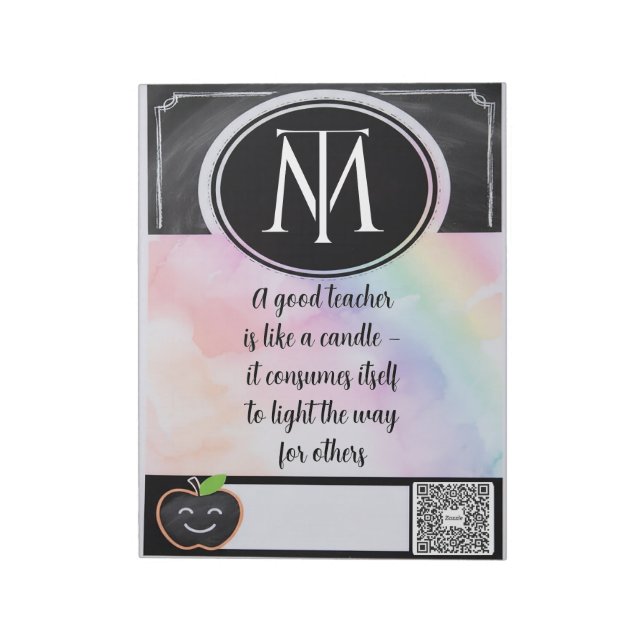 Bloc-note Inspirational Teacher QR Notepad (Tourné)