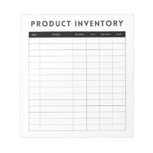 Bloc-note Inventaire de produits simple et professionnel pou