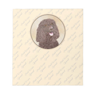 Bloc-note Irish Water Spaniel Peinture - Original Dog Art
