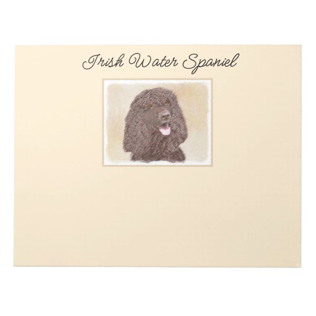 Bloc-note Irish Water Spaniel Peinture - Original Dog Art (Devant)