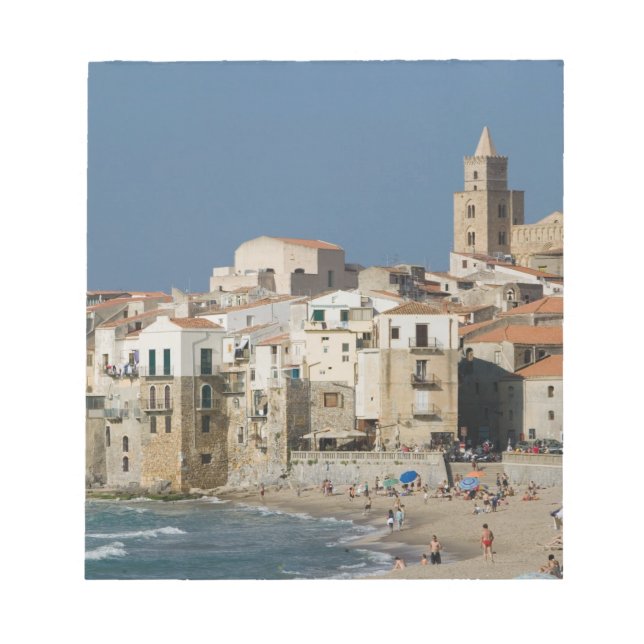 Bloc-note Italie, Sicile, Cefalu, Vue ville avec Duomo de (Devant)