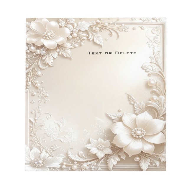 Bloc-note Ivory Flowers Notepad (Devant)