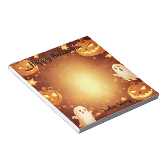 Bloc-note Jack-o'-lantern et fantômes (Incliné)